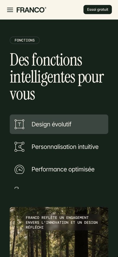 Fonctionnalités de Franco sur téléphone.
